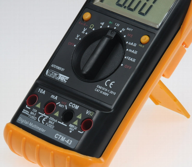 Digital-Multimeter "CTM-43 big" mit Gummiholster, Hold-Funktion