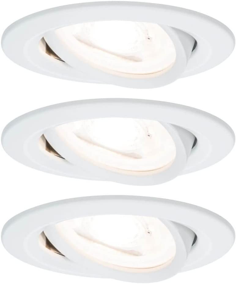 Paulmann EBL Set Nova rd schw LED 3stepdim 3x6,5W 230V GU10 51mm Weiß matt/Alu