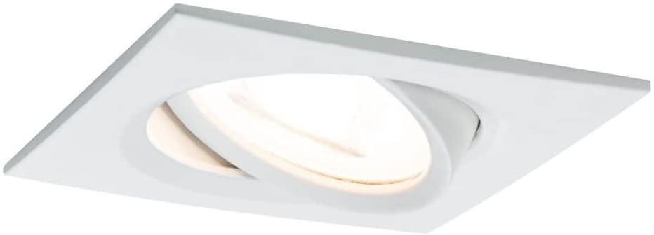 Paulmann EBL Set Nova eckig schw LED 3-stepdim 1x6,5W 230V GU10 51mm Weiß matt/Alu