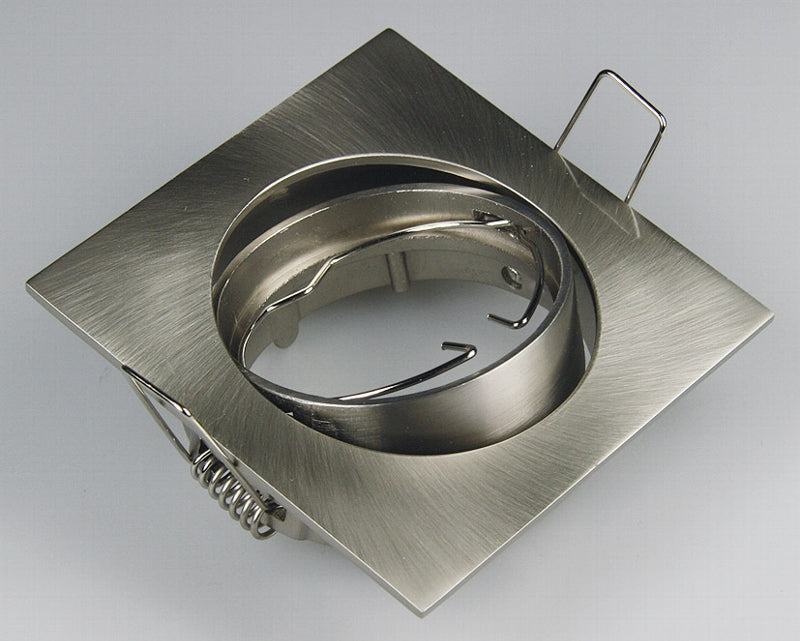 Decken-Einbaustrahler "SE80" chrom-matt schwenkbar, 80x80mm, für 50mm Lampen