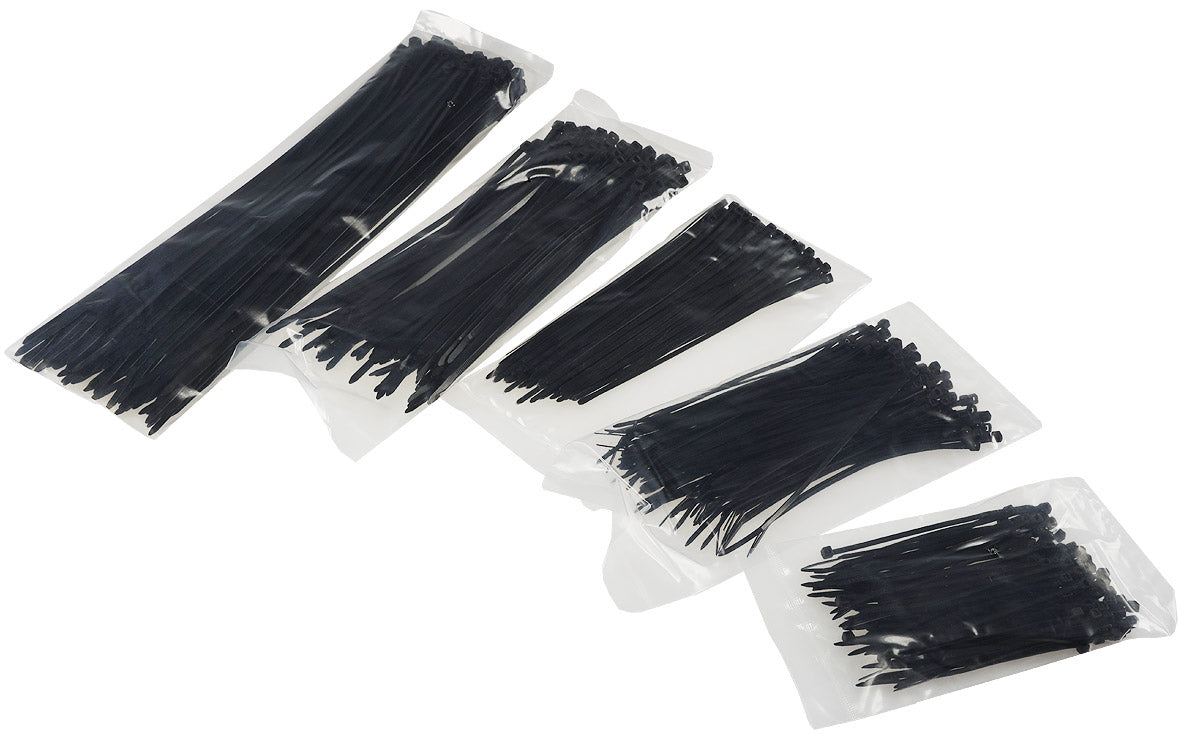 Kabelbinder Set CKB-500 schwarz, UV fest je 100x 100/140/160x2,5mm 200/300x3,5mm