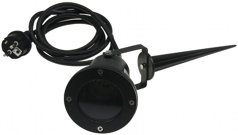 Gartenleuchte "CT-GS10", schwarz 230V, 1,5m Kabel+Erdspieß, GU10 Fassung