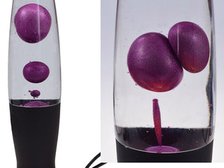 Lavalampe metallic lila / schwarz 40 cm