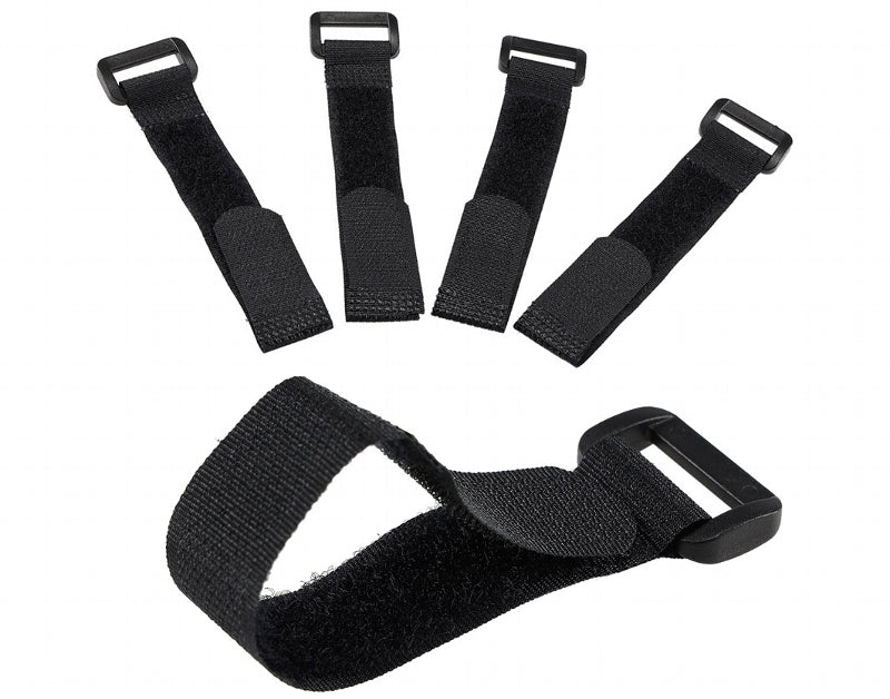 Klettband mit Öse, 5er Pack 15x2cm, schwarz