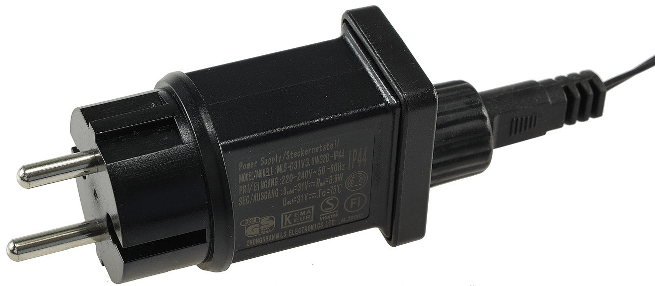 LED Aussen-Lichterkette "CT-ALK100" 10m warmweiß, Kabel schwarz, IP44, 100 LEDs