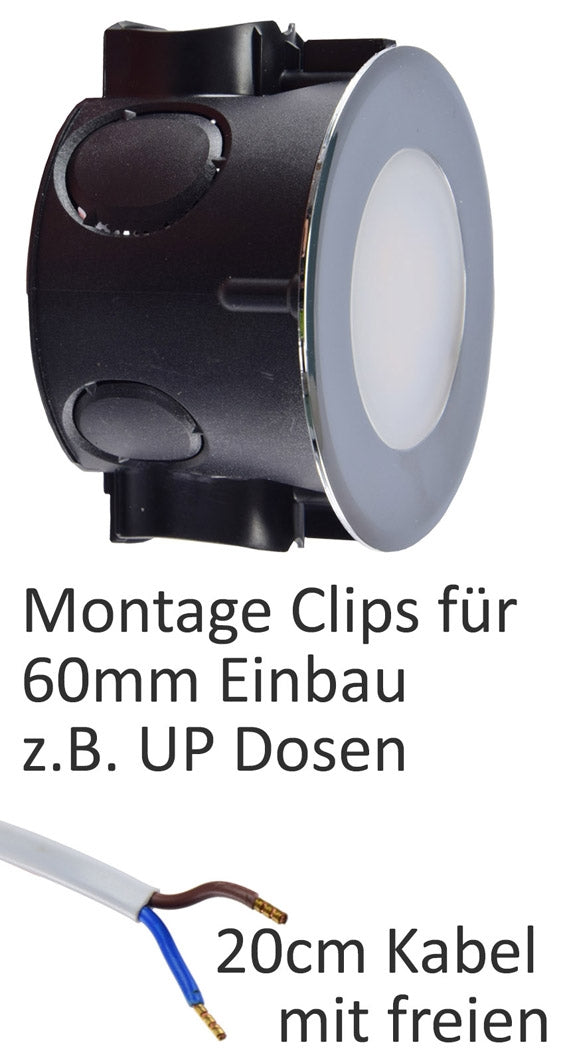LED-Einbauleuchte "EBL-HV65si", silber 2 Watt, 230V, 4200K, 170Lm, neutralweiß