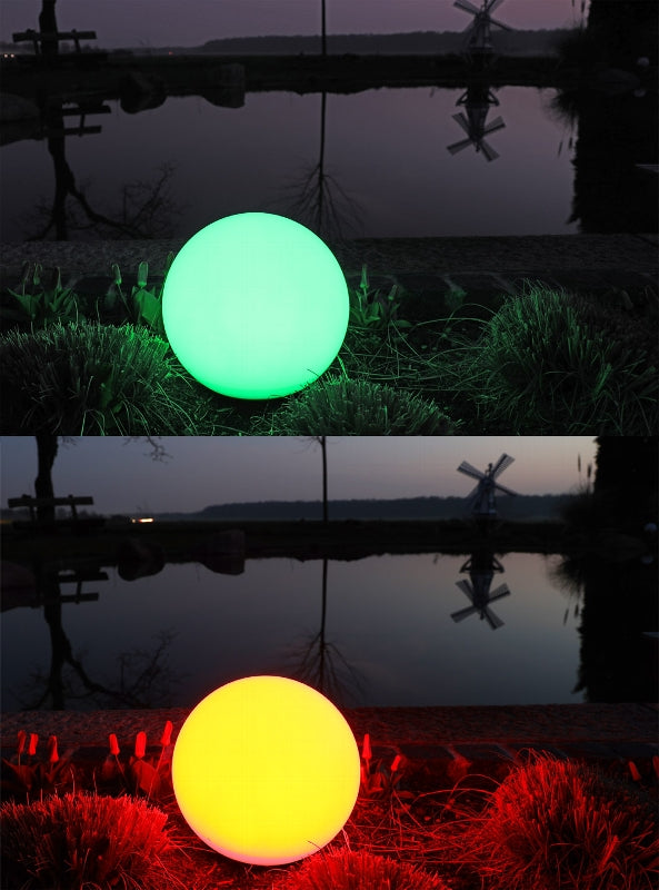 LED Solar Kugelleuchte RGB 30cm Ø Farbwechsel und neutralweiß