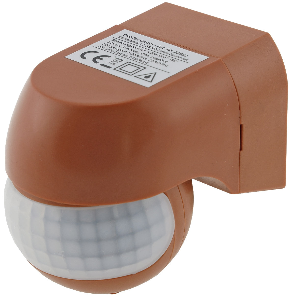 Aufputz Bewegungsmelder "CBM-Slim" 180° LED geeignet, IP44, 1-800W, ziegelrot