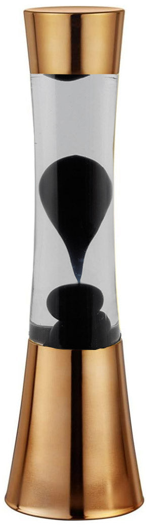 Lavalampe 40cm Wasser: Klar / Wachs: Schwarz Metallic / Body: Kupfer