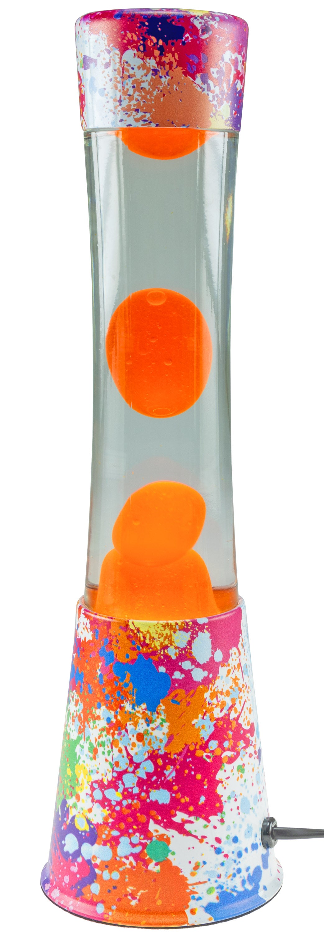Lavalampe 40cm Wasser: Klar / Wachs: Orange / Body: colorful bunt