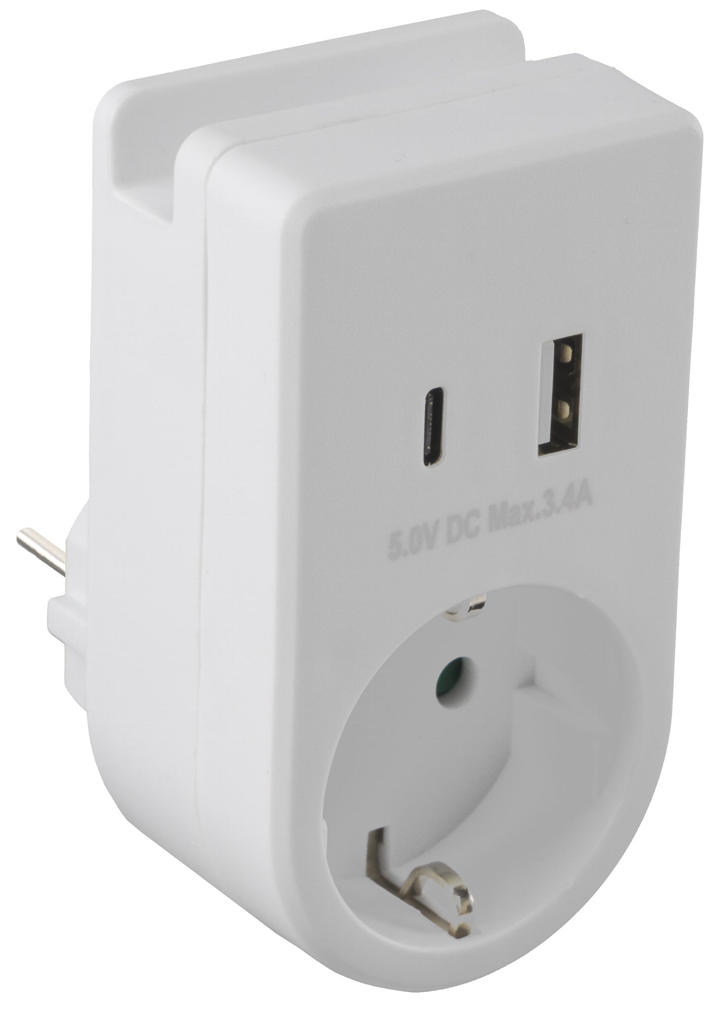 Zwischenstecker mit USB Duo-Ladegerät 230V/3680W, USB-A /USB-C 5,0V/3,4A