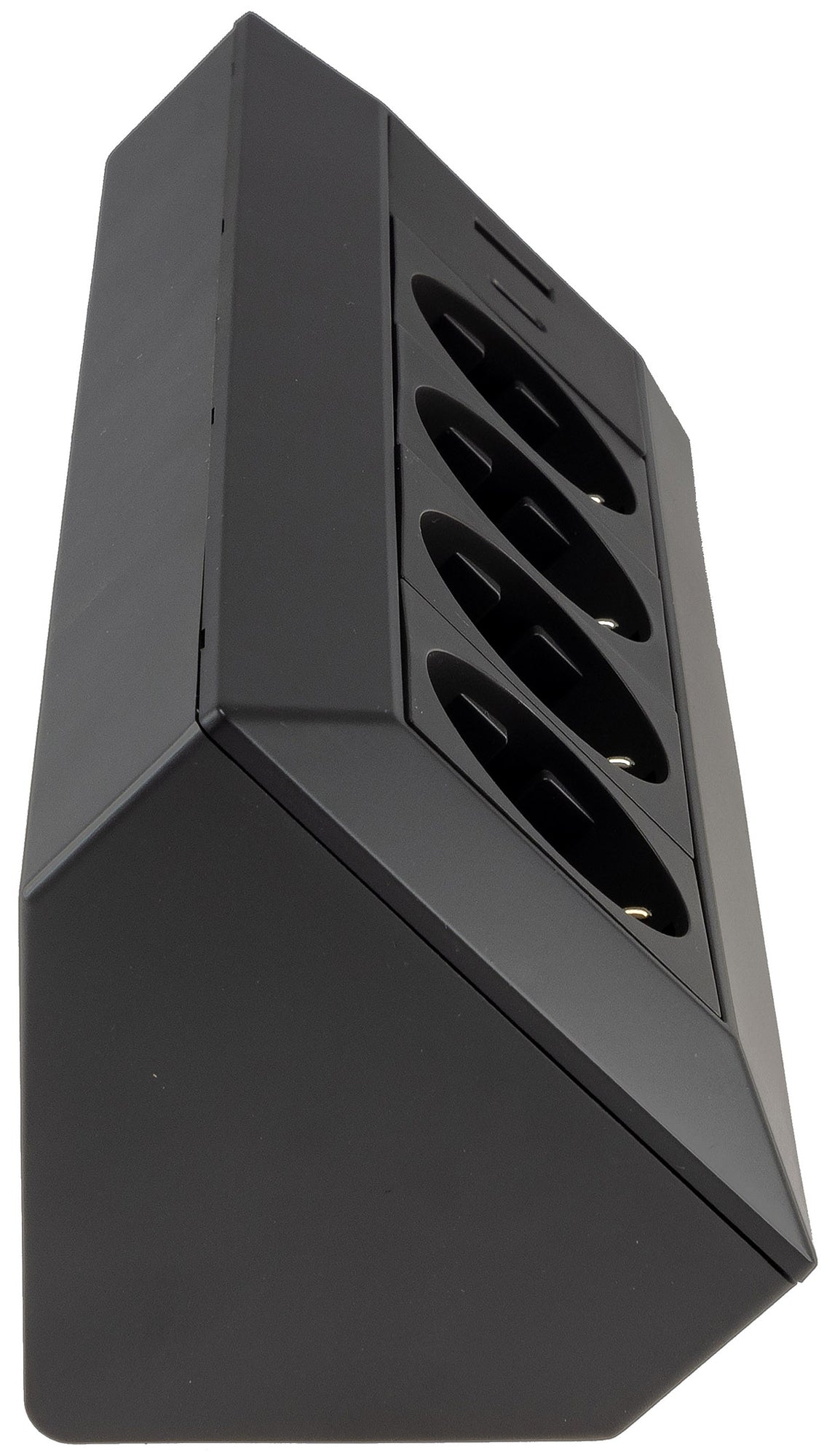 4-fach Steckdosenblock, USB-A+C, schwarz 250V~/ 16A, Aufbaumontage, USB 3,1A, PD