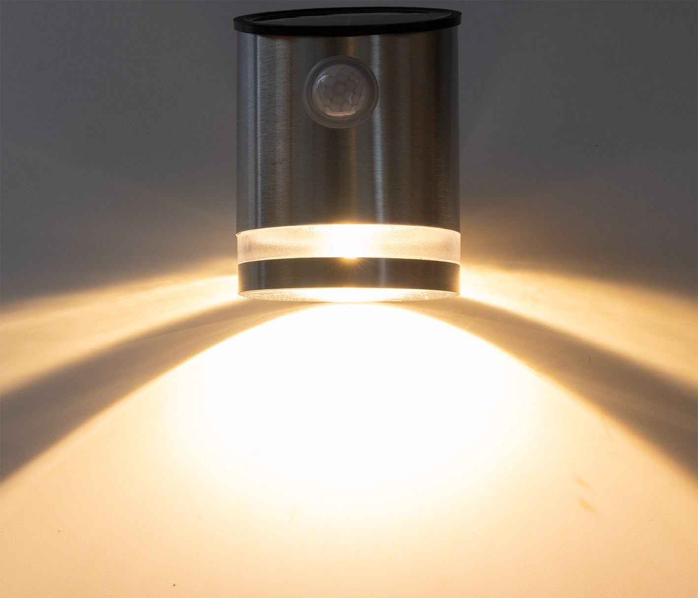 LED Solar Wandleuchte "SWL 119-ES" PIR Bewegungsmelder, IP44, Edelstahl