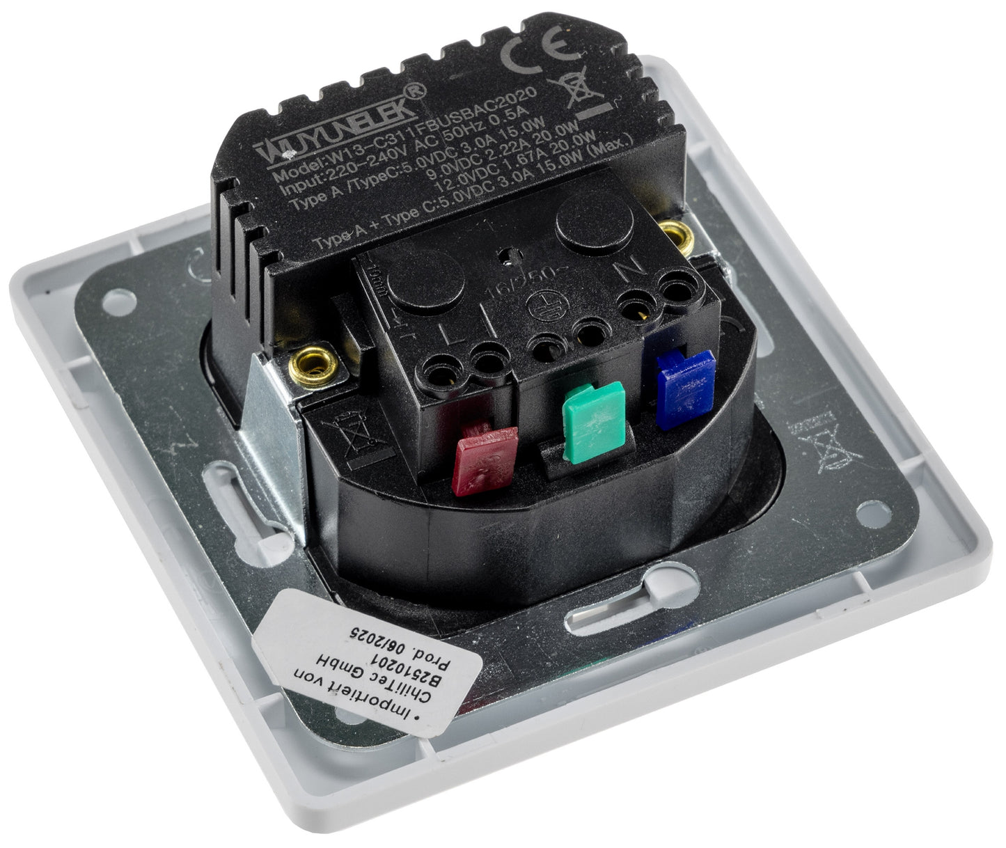 MILOS Schutzkontakt-Steckdose, matt weiß 230V~/ 16A, Unterputz, USB-A/C PD 3.0