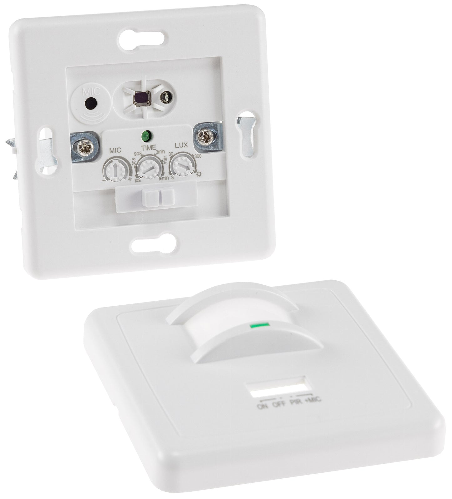 Bewegungsmelder 160° Unterputz IR & Akustik Sensor, 3-Draht, weiß