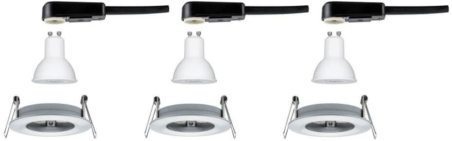 Paulmann EBL Set Nova rd starr LED IP44 3-stepdim 3x6,5W 230V GU10 51mm Alu ged/Alu