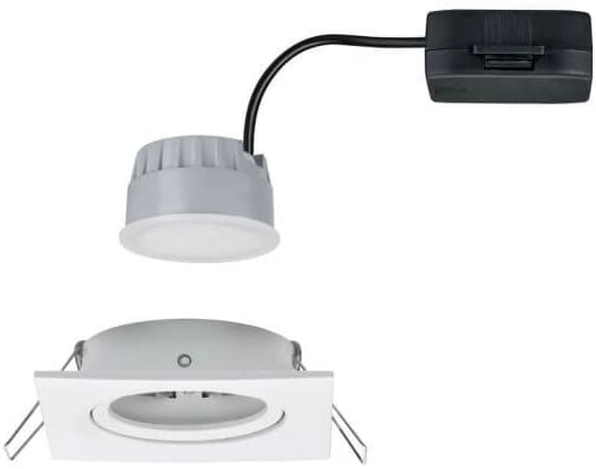 Paulmann EBL Set Nova Coin 3-stepdim eck schw LED 1x6,5W 2700K 230V Weiß matt/Alu