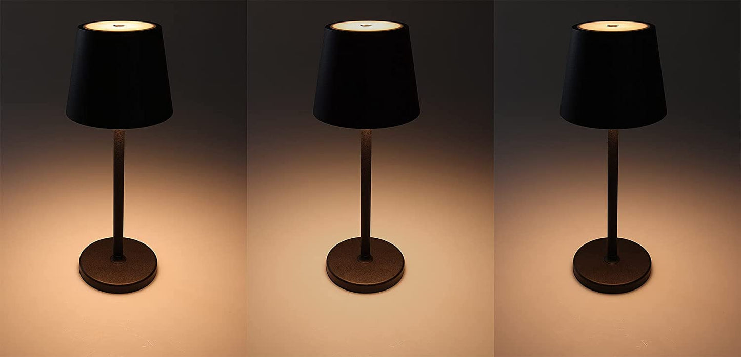 LED Akku-Tischleuchte "Foco Tenda" 3000K, IP44, Touchschalter, 30cm,Schwarz