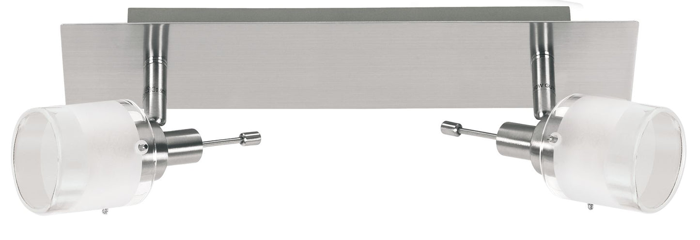 Nice Price NicePrice Spotlight A max 2x10W GU10 230V Nickel satiniert Metall/Glas