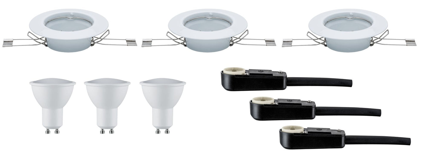 TIP TIP EBL Set LED starr 3x3W 230V GU10 51mm Weiß