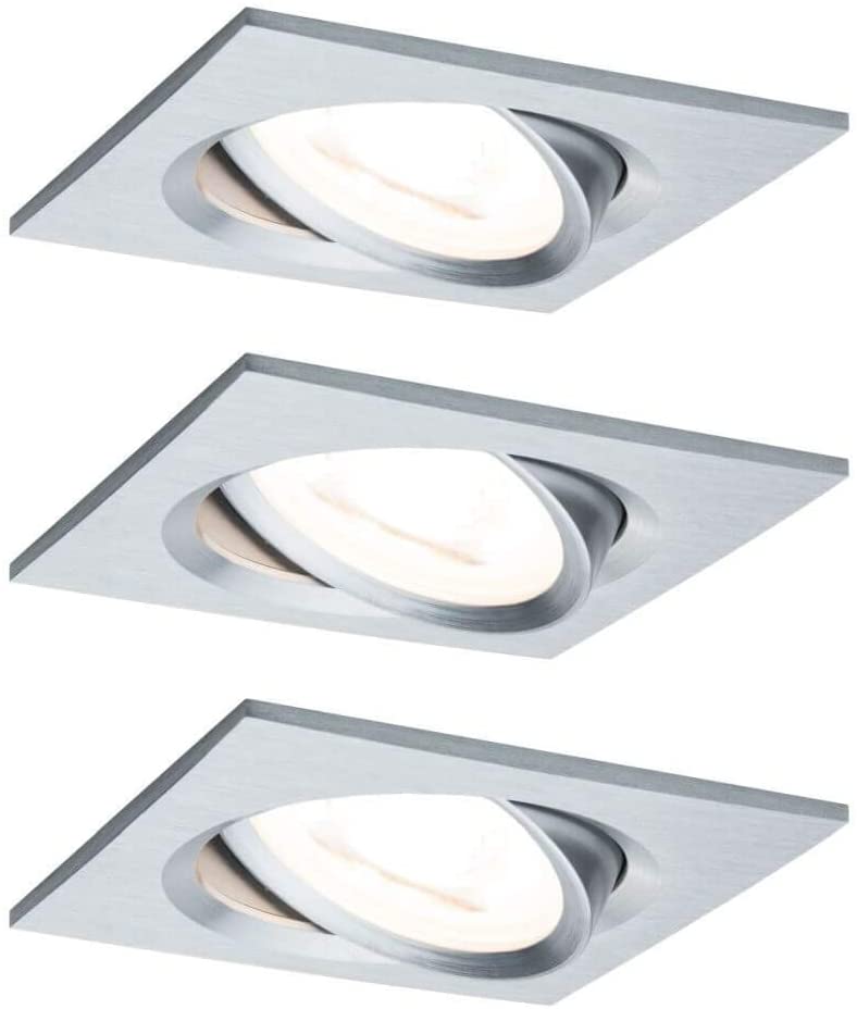 Paulmann EBL Set Nova eckig schw LED 3-stepdim 3x6,5W 230V GU10 51mm Alu ged/Alu