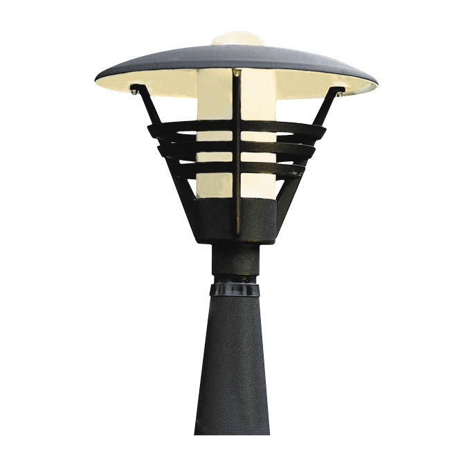 Konstsmide Gartenleuchte Gemini, matt schwarz, opales Glas