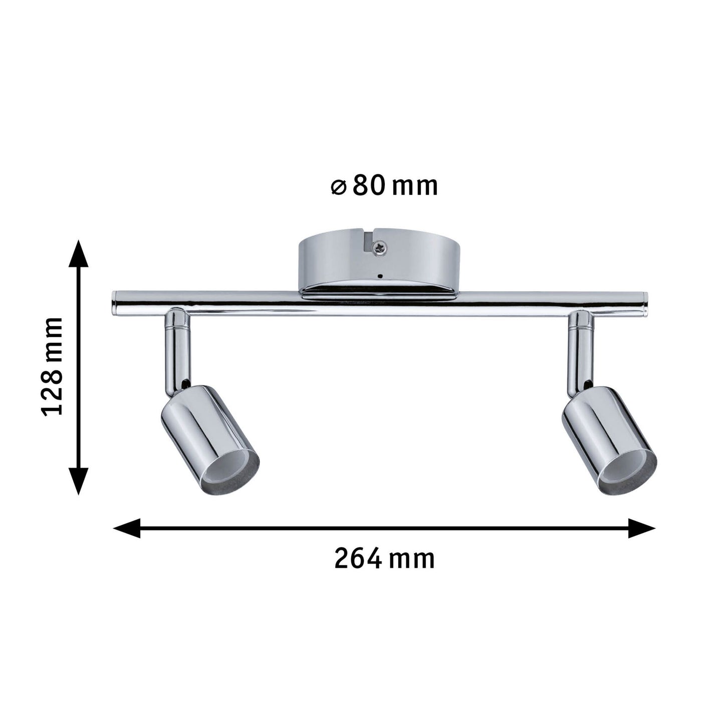 Paulmann Spotlight Carolina IP44 GU10 230V max. 2x10W dimmbar Chrom