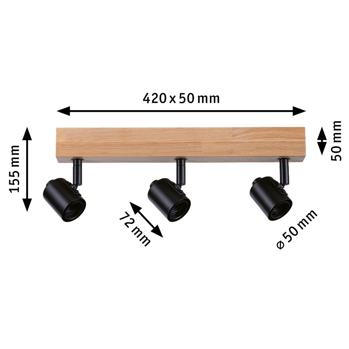 Paulmann Deckenstrahler Arvid E27 230V max. 3x20W dimmbar Schwarz