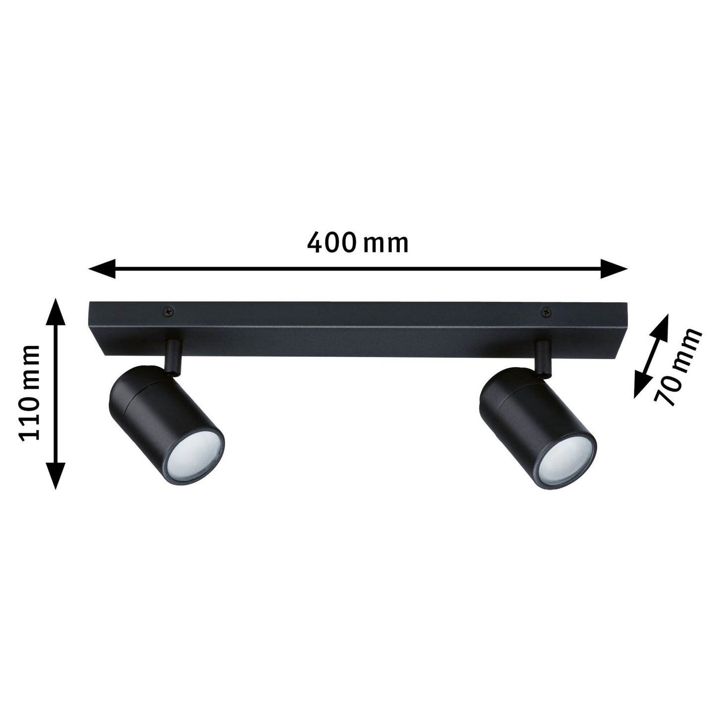 Paulmann Spotlight Zyli IP44 GU10 230V max. 2x10W dimmbar Schwarz matt