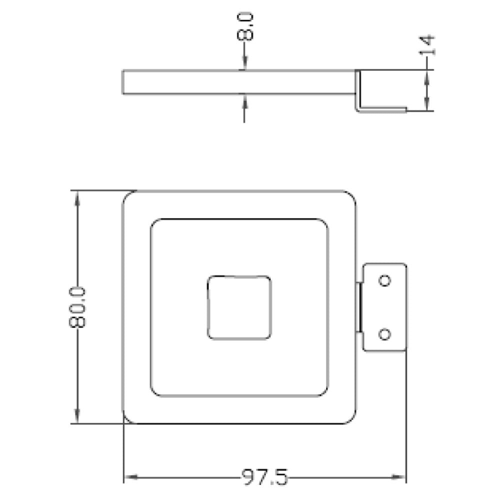 Deko-Light Spiegel Eckig 4,5W silberfarben Chrom