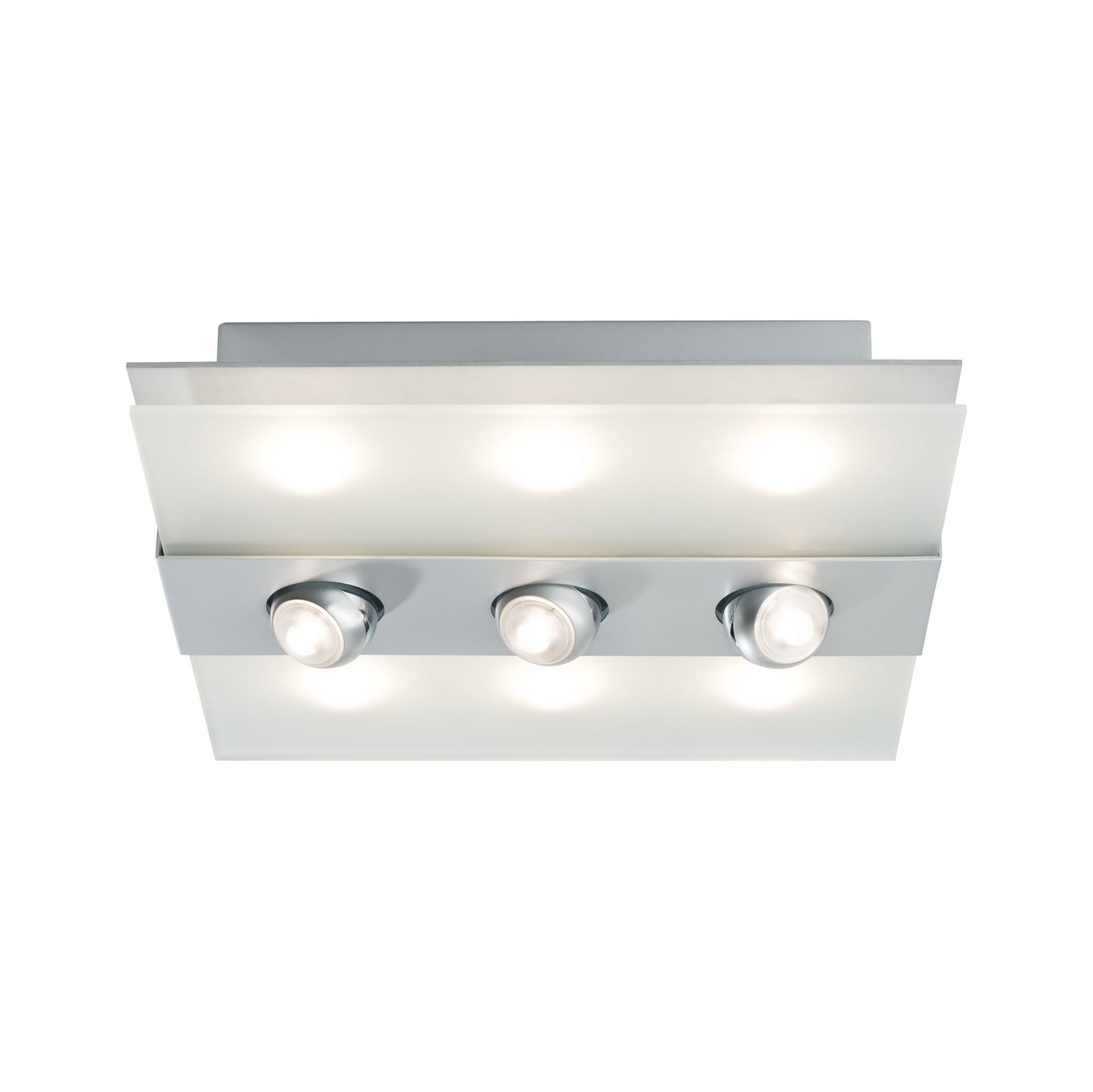 Paulmann WallCeiling Xeta-Spot dimmbar IR Fernbed LED 24W 320x320mm Chr m 230V Met/Glas