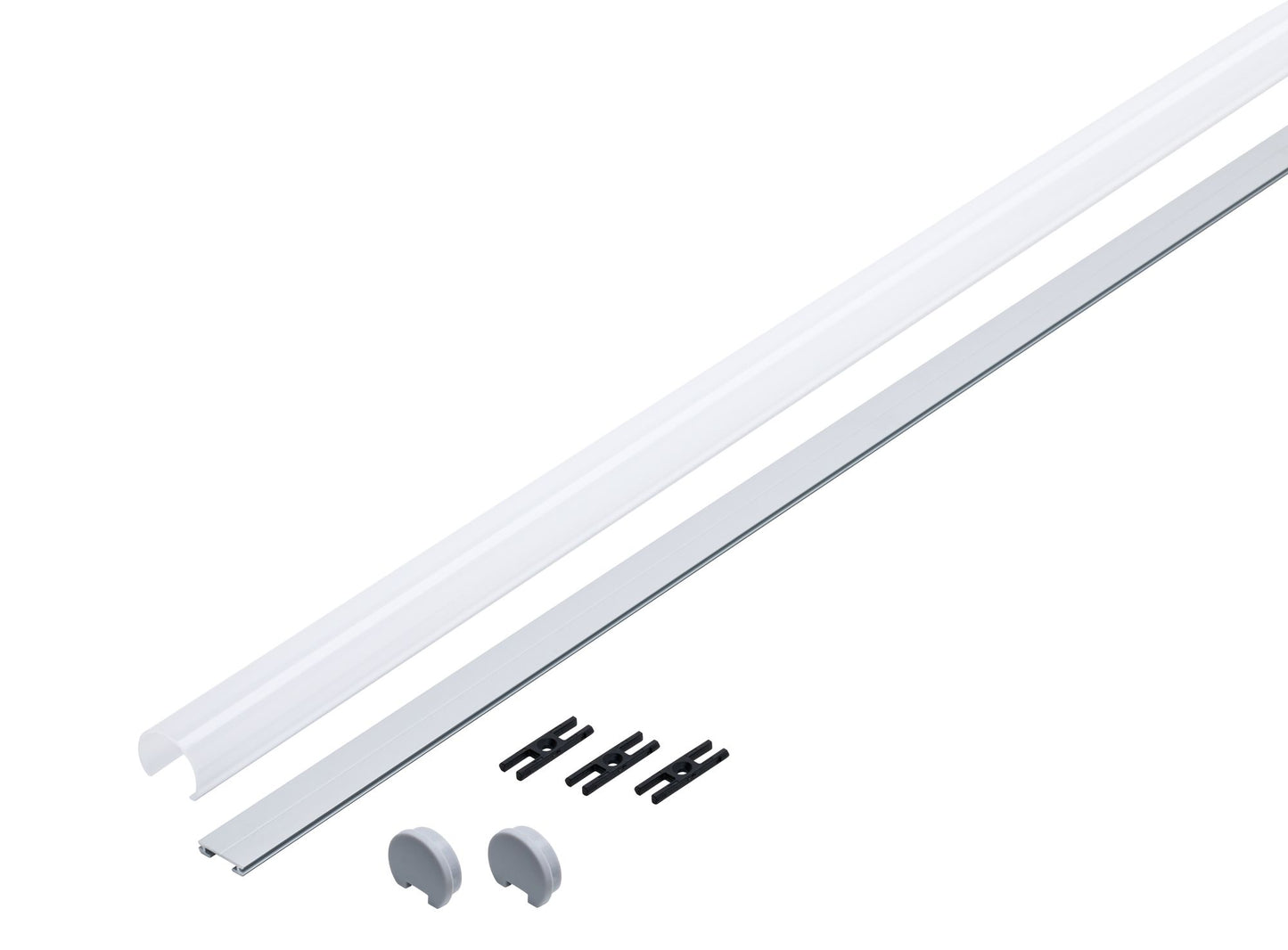 Paulmann Function Tube Profil 2m incl Clip + End Cap Alu elox/Satin Alu/Kunststoff