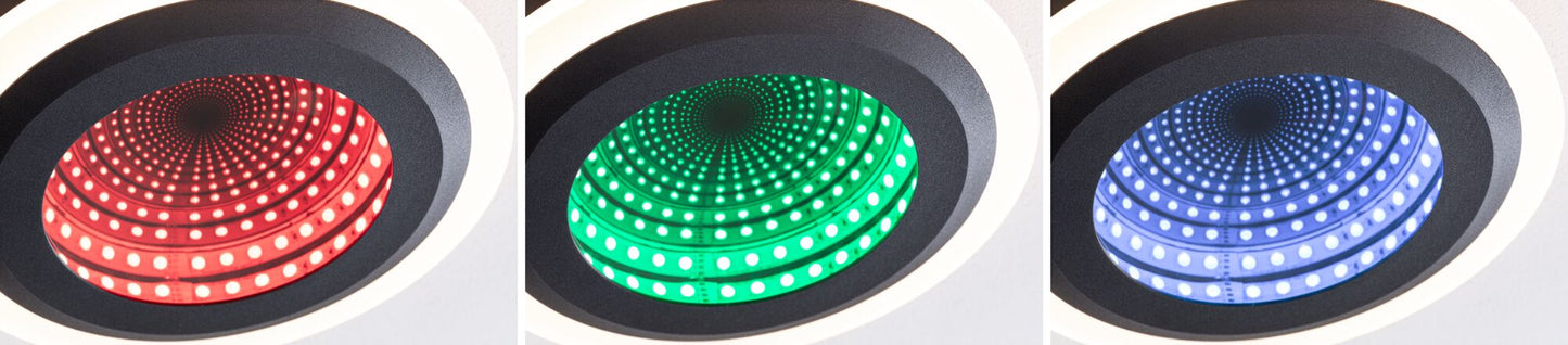 Paulmann LED Deckenleuchte Spaceglow RGB+ 1200lm 230V 14W dimmbar Schwarz matt