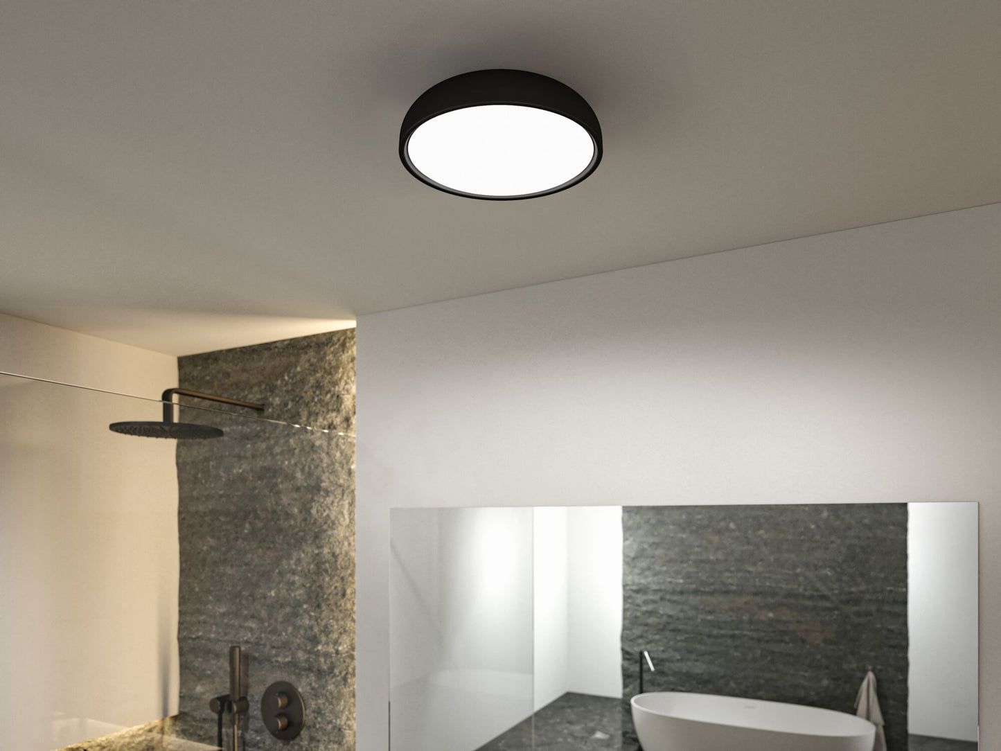 Paulmann Selection Bathroom LED Deckenleuchte Oka IP44 White Switch 950lm 230V 24W Schwarz matt