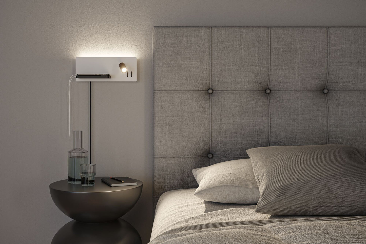 Paulmann LED Wandleuchte Serra 2700K 650lm / 200lm 230V 5,5W / 2,6W dimmbar Weiß matt#Schwarz matt