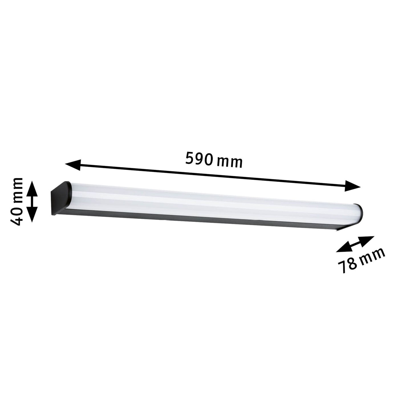 Paulmann LED Wandleuchte Arneb IP44 3000K 1000lm 230V 12,5W Schwarz