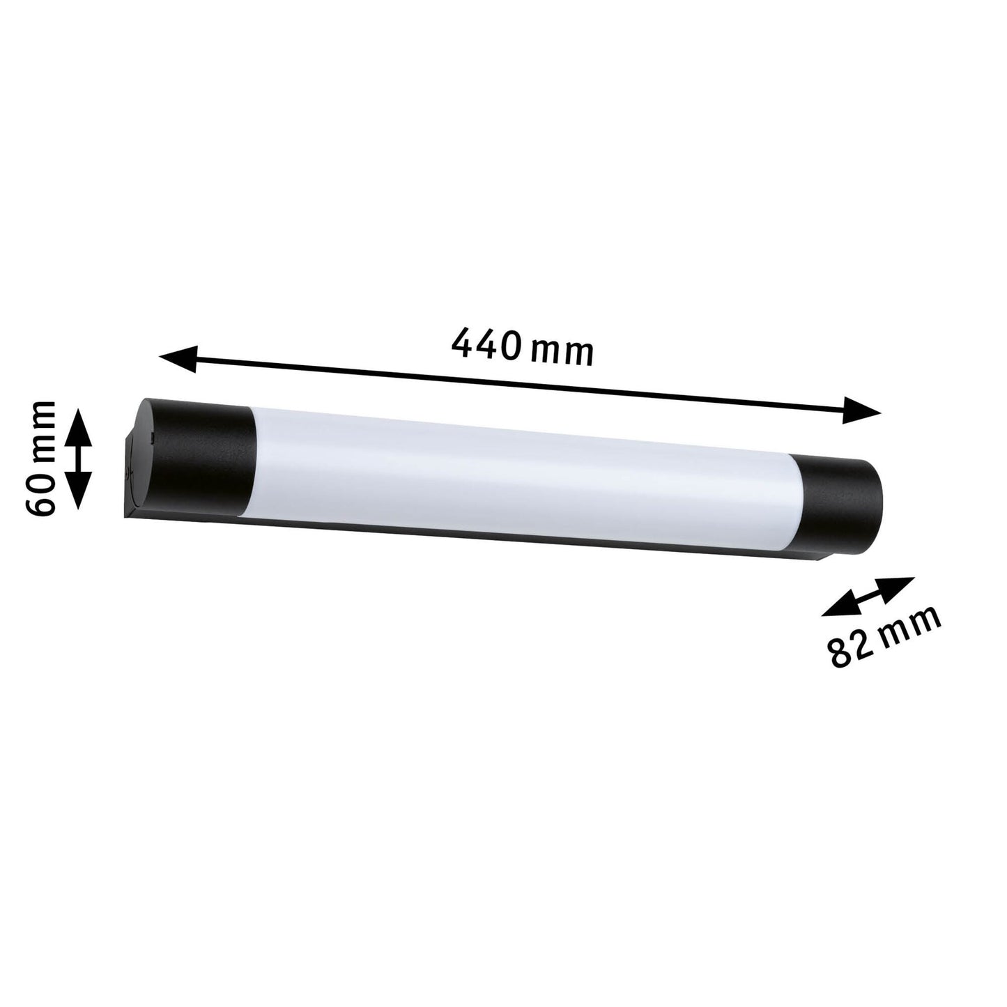 Paulmann LED Spiegelleuchte Orgon IP44 3000K 600lm 230V 7,5W Schwarz