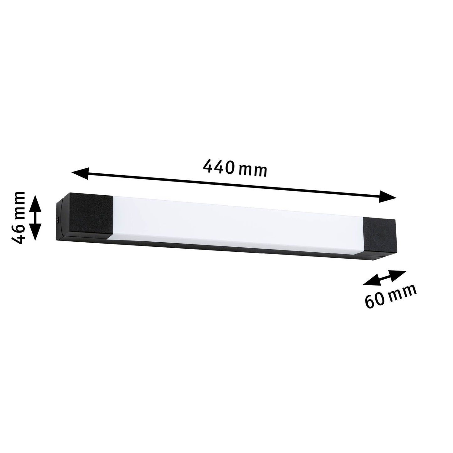 Paulmann LED Spiegelleuchte Quasar IP44 3000K 600lm 230V 7,5W Schwarz