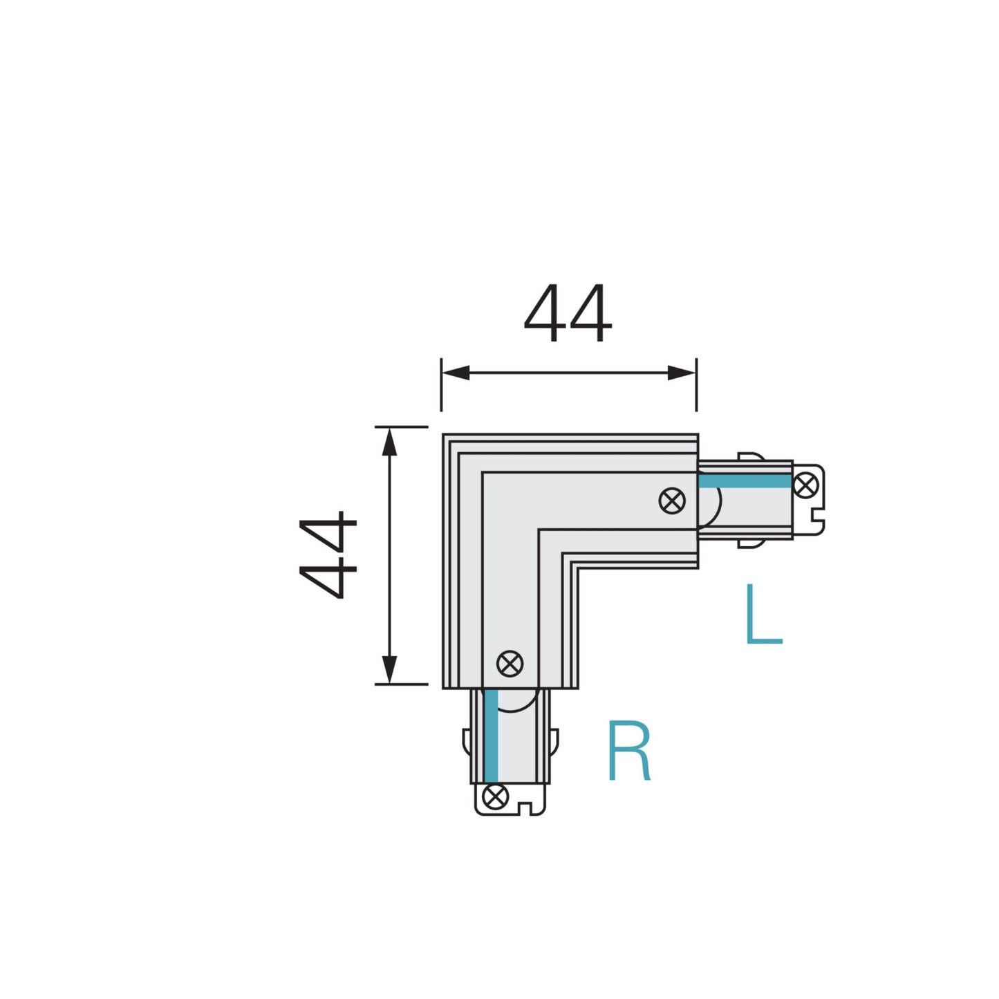 Deko-Light D One 90°-Verbinder, rechts, weiß