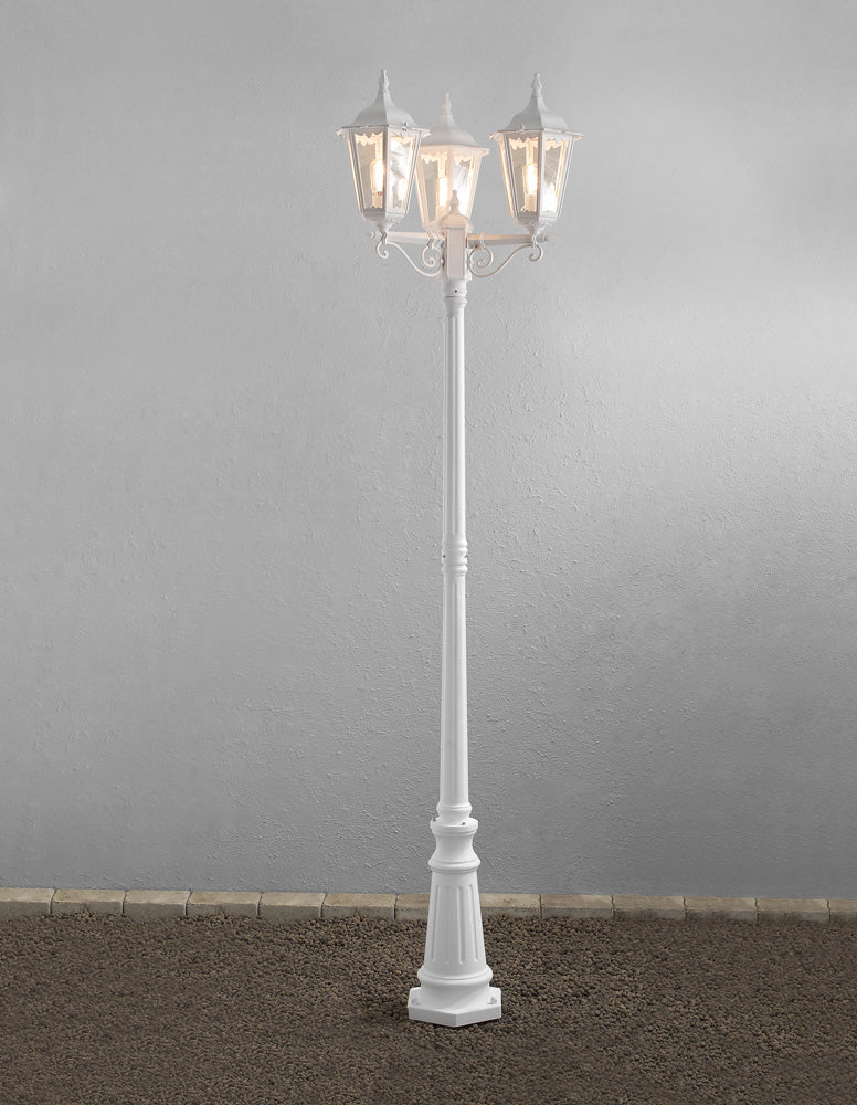 Konstsmide Stehleuchte Firenze, weiss matt, 3. flg. , klares Glas