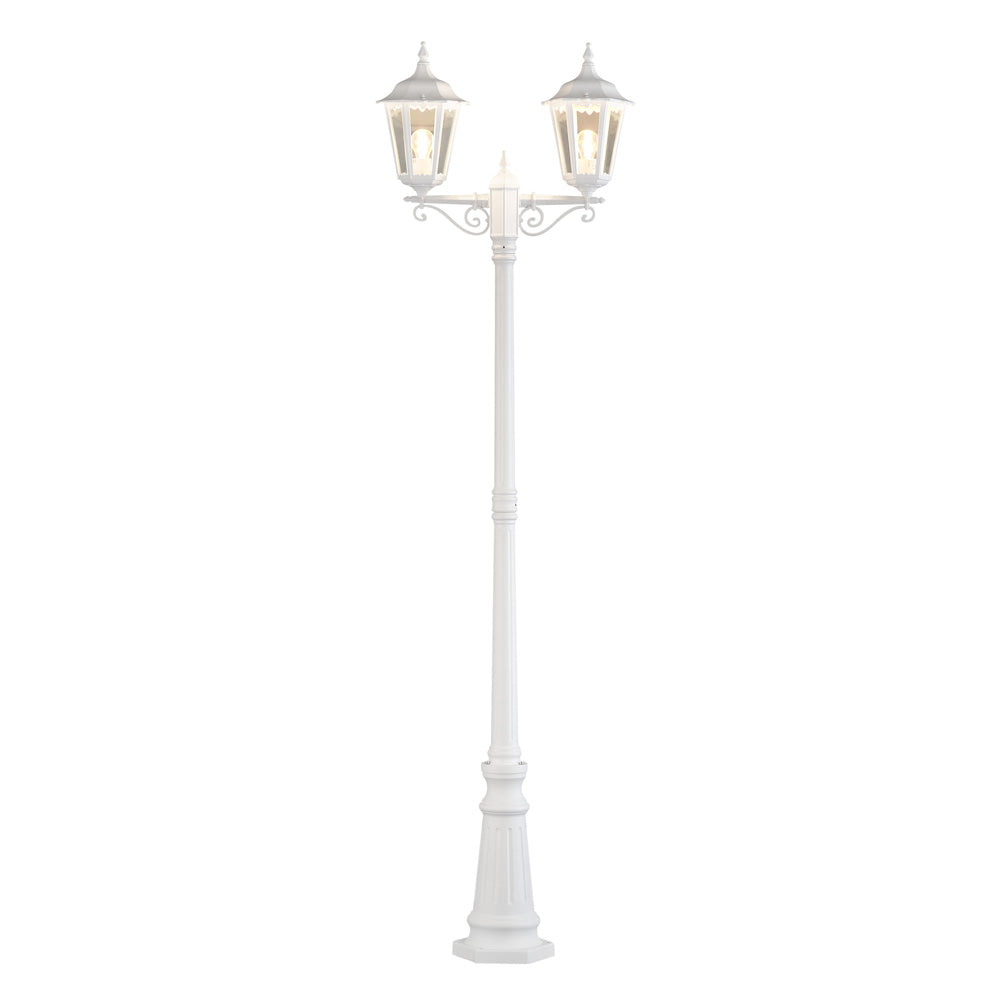 Konstsmide Stehleuchte Firenze, weiss matt, 2.flg., klares Glas