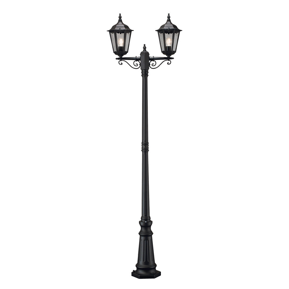 Konstsmide Stehleuchte Firenze, matt schwarz, 2.flg., klares Glas