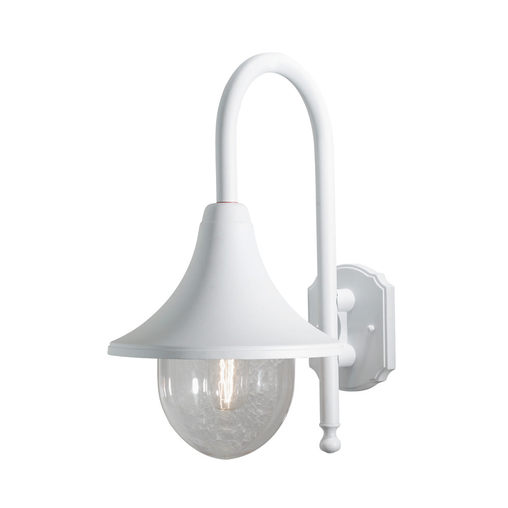 Konstsmide Wandleuchte Bari, weiss matt, klares Polycarbonatglas