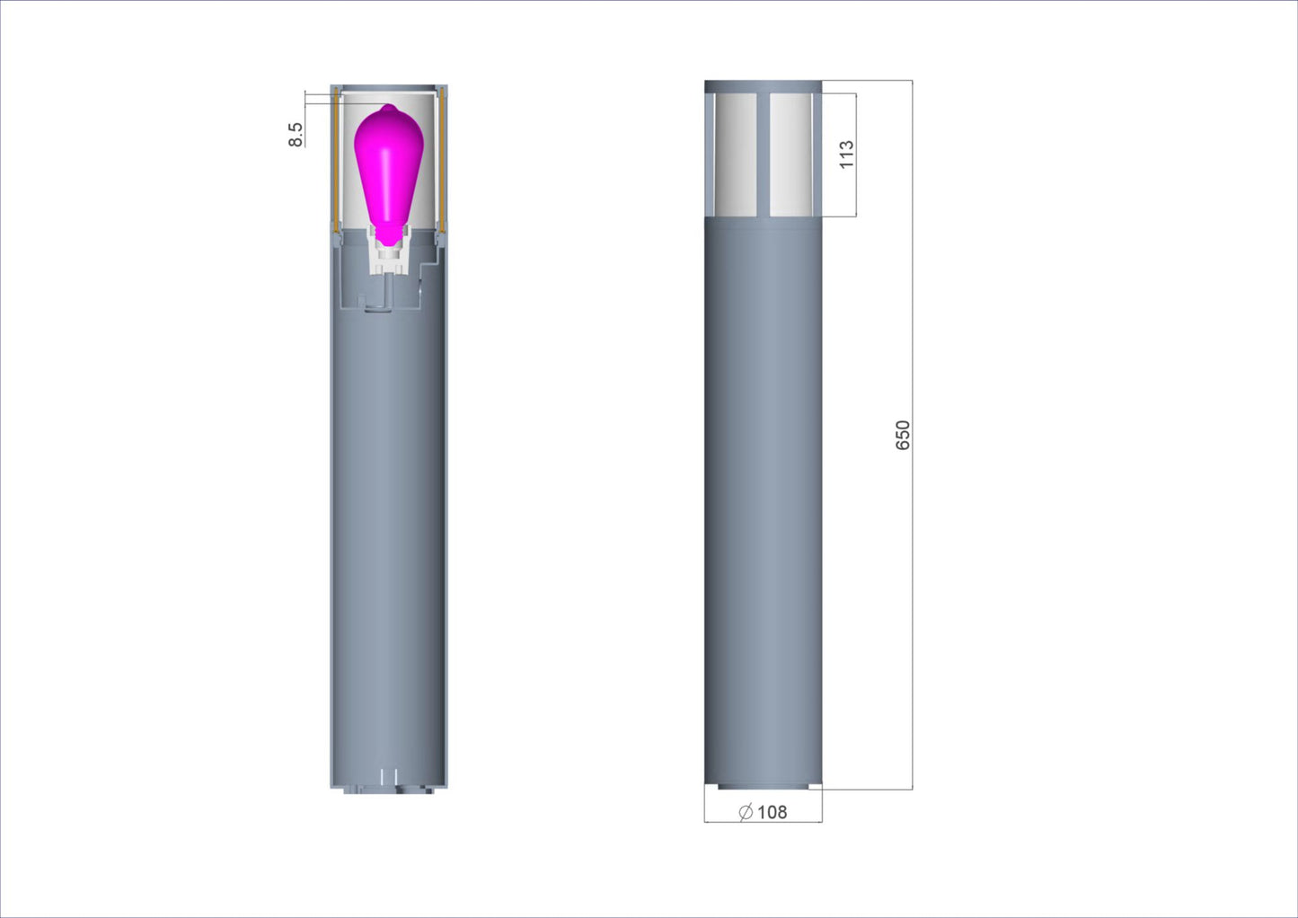 Deko-Light Facado 2 Round opal 650mm, 1x max 20 W, E27, Rost