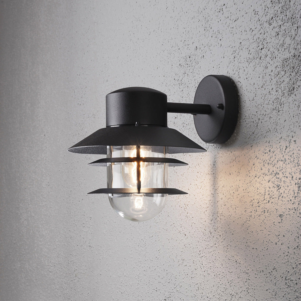 Konstsmide Wandleuchte Modena schwarz lackiert, klares Glas