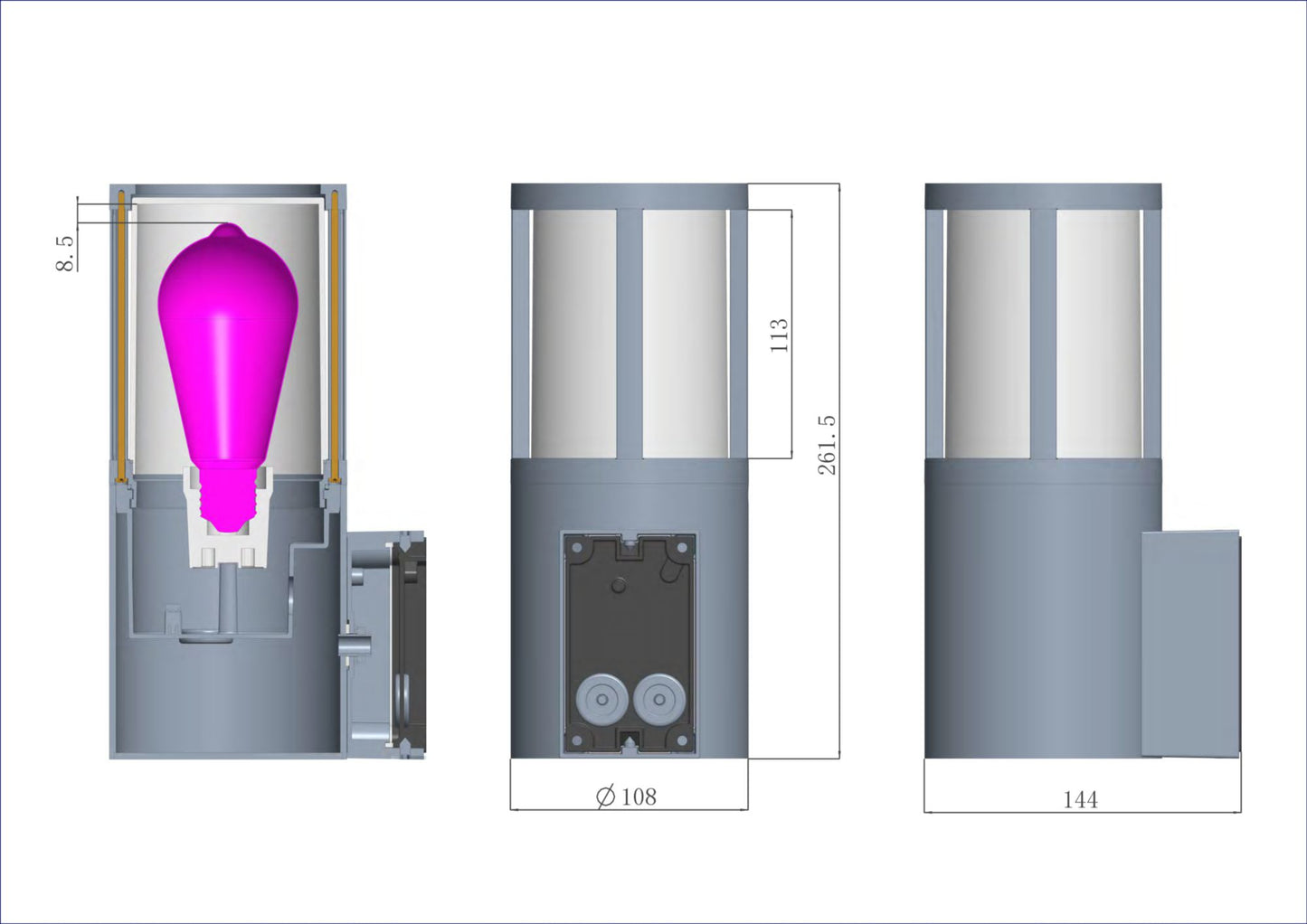 Deko-Light Facado 2 Round getönt, 1x max 20 W, Dunkelgrau
