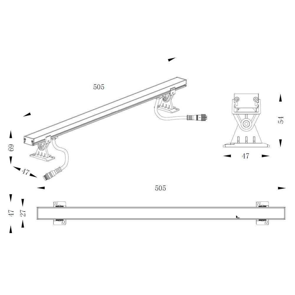 Deko-Light Mini Wall Washer I 7,3W silberfarben