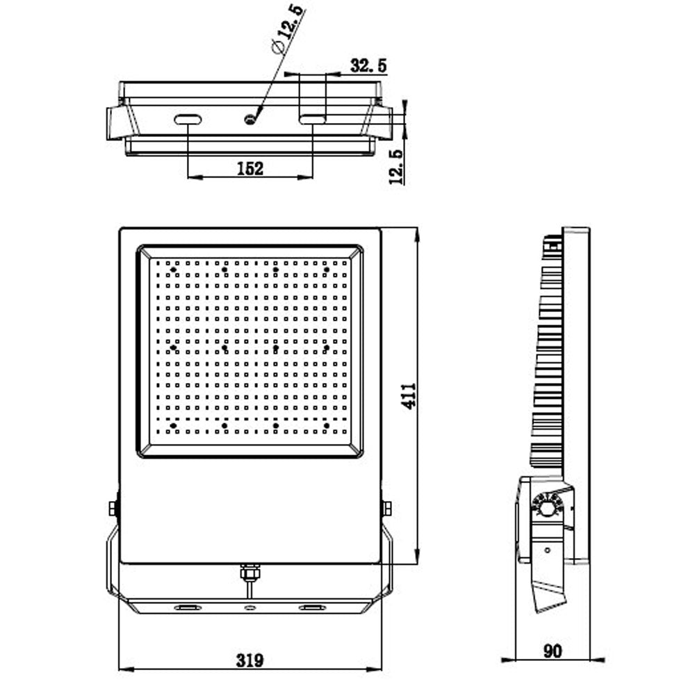 Deko-Light Strahler, Scheinwerfer, Flächenstrahler, Flutlichtstrahler Atik 150W 3000K 17500lm Schwarz