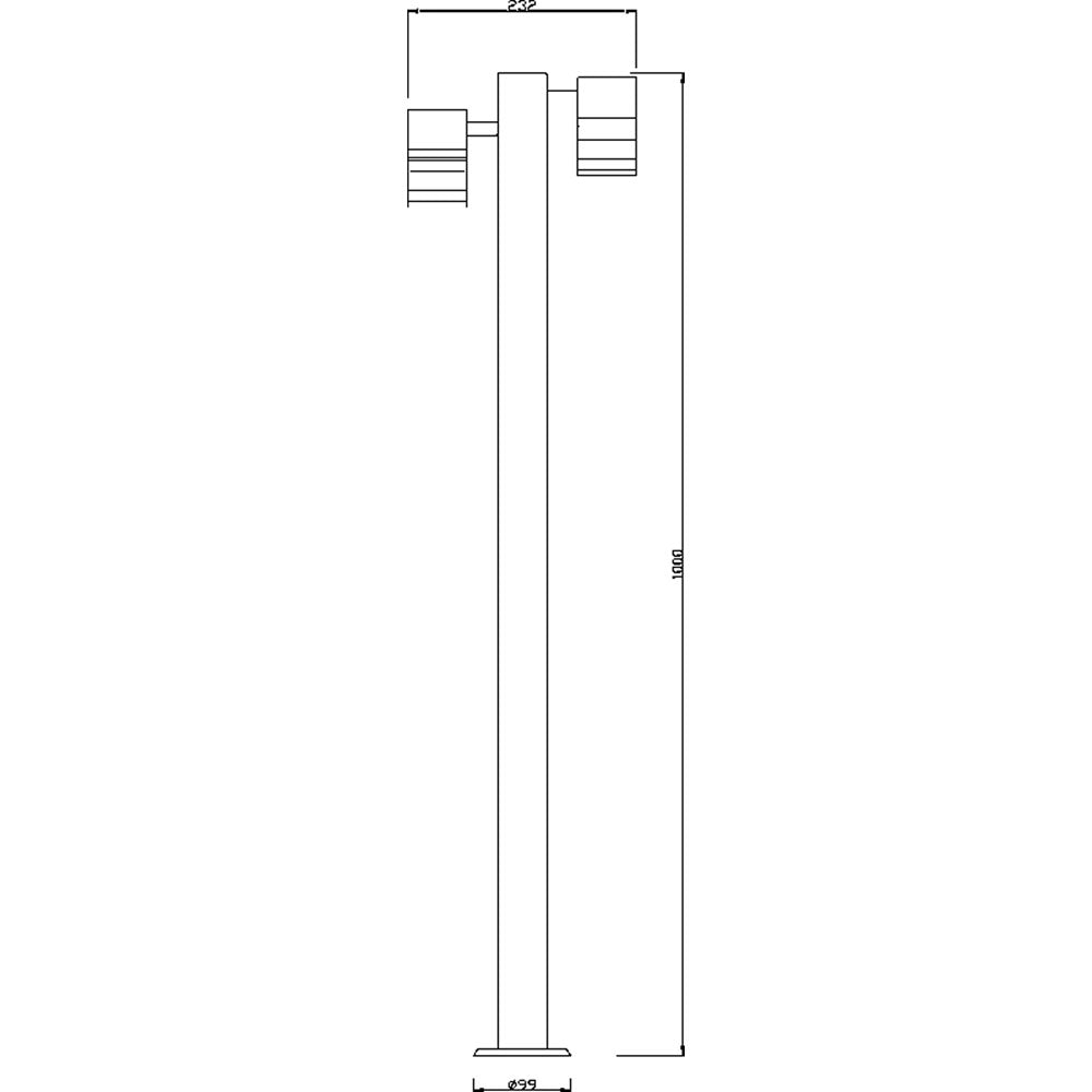 Stehleuchte Zilly II silberfarben Edelstahl 100cm GU10 2x Kopf schwenkbar Outdoor Gartenleuchte IP44