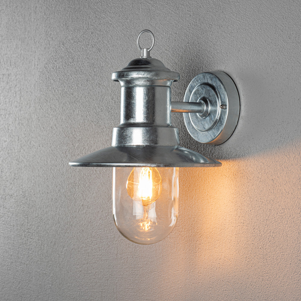 Konstsmide Napoli Wandl. E27 galvanisiert klares Glas